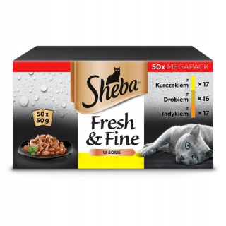 SHEBA sáčok 50x50g Fresh Fine - krmivo pre mačky